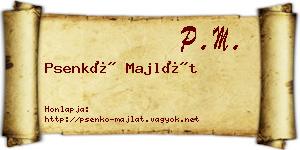 Psenkó Majlát névjegykártya