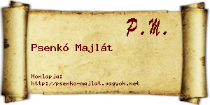 Psenkó Majlát névjegykártya